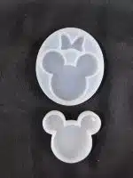 Molde de silicona cabeza de mickey y minnie