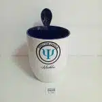 Taza con cucharita sublimada azul marino